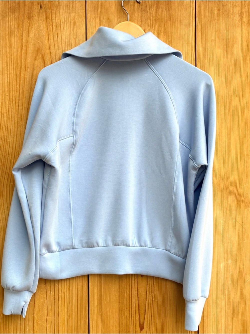 Spanx Air Essentials Half Zip Blue Top Sz Small - Picture 6 of 6